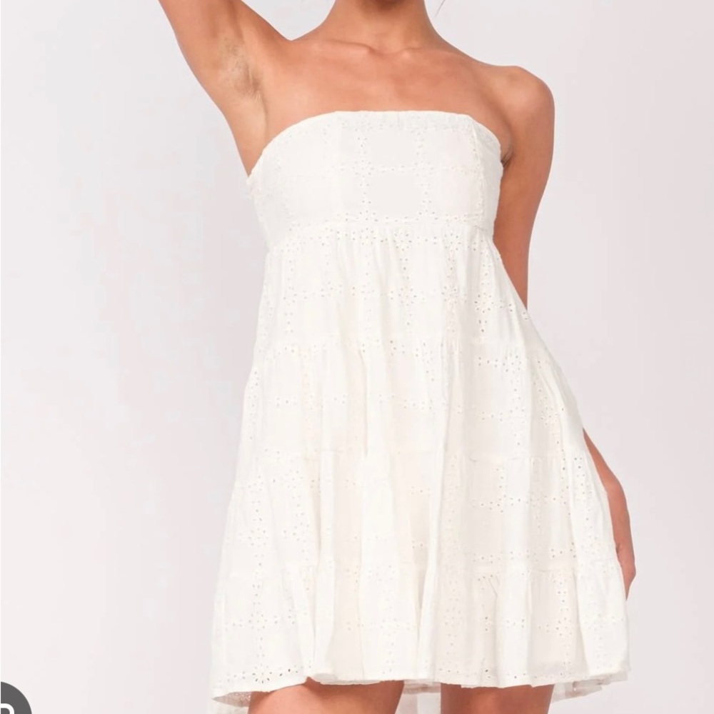 Sky To Moon mini white strapless dress